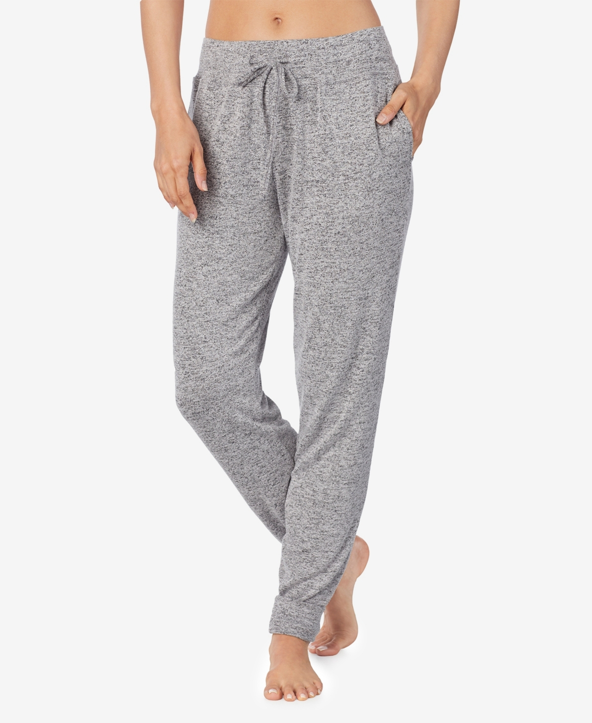 Cuddl Duds Petite Softknit Drawcord Joggers In Gray