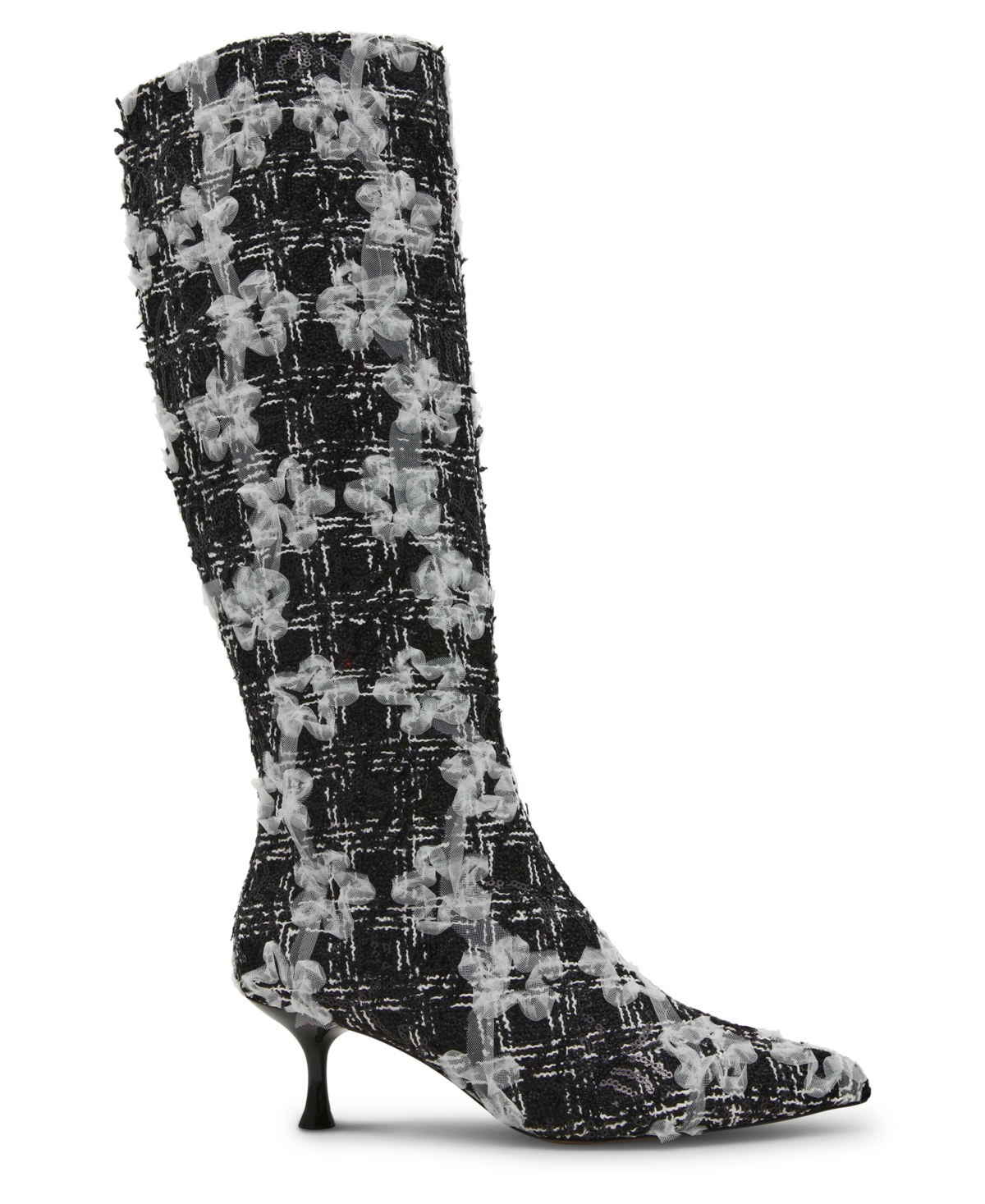 Betsey Johnson Women's Maxxine Floral Sequin Embellished Knee Boots