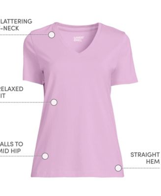 Plus Size Relaxed Supima Cotton V-Neck T-Shirt