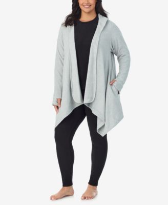 Plus Size Fleecewear Plus Size Hooded Wrap Top