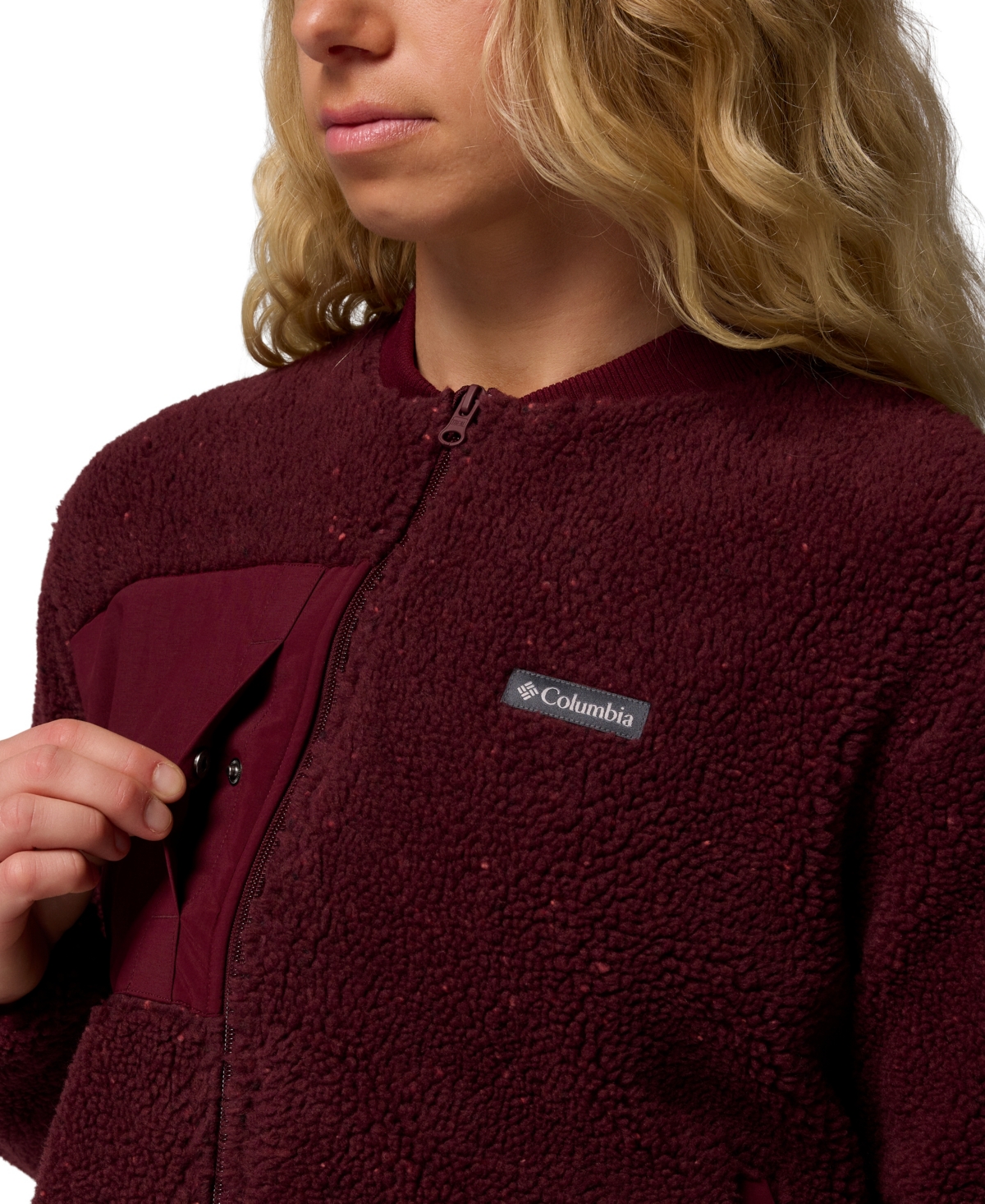 Columbia Women's Stellar Path Full Zip Bomber Jacket In Burgundy