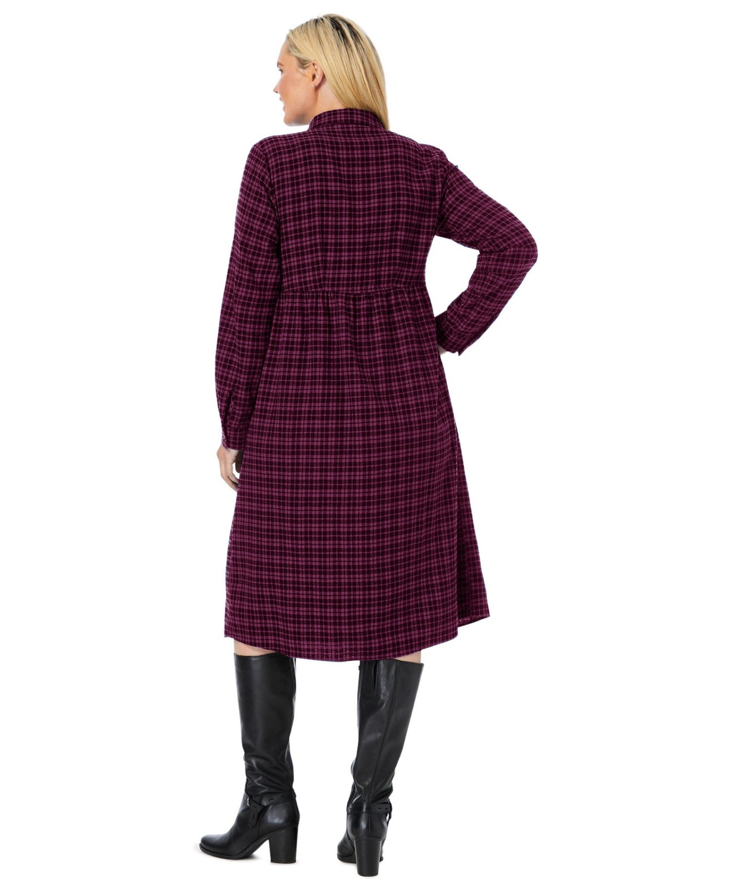 Women's Within Plaid flannel A-line shirtdress