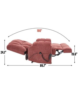 Chenille Power Lift Recliner for Seniors with Heat & Massage, Dual Motor Electric Chair, Infinite Position
