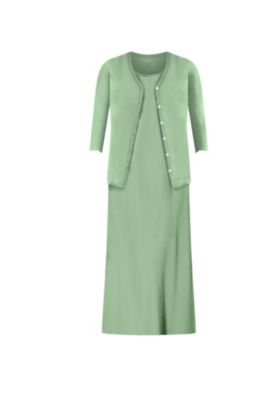 Plus Size Lettuce Trim Knit Jacket Dress