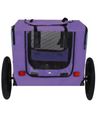 Pet Bike Trailer,Suitable for Small & Medium Pets, Easy Folding Cart Frame, Quick Release Wheel, Purple