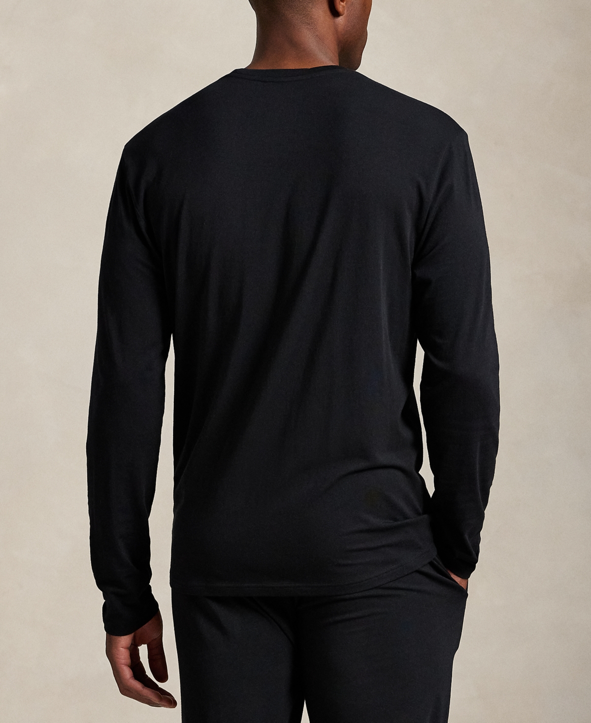 Polo Ralph Lauren Men's Long Sleeve Pajama Top In Black