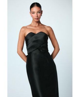 Women's Bandeau Twill Bow Back Bridesmaids Dress