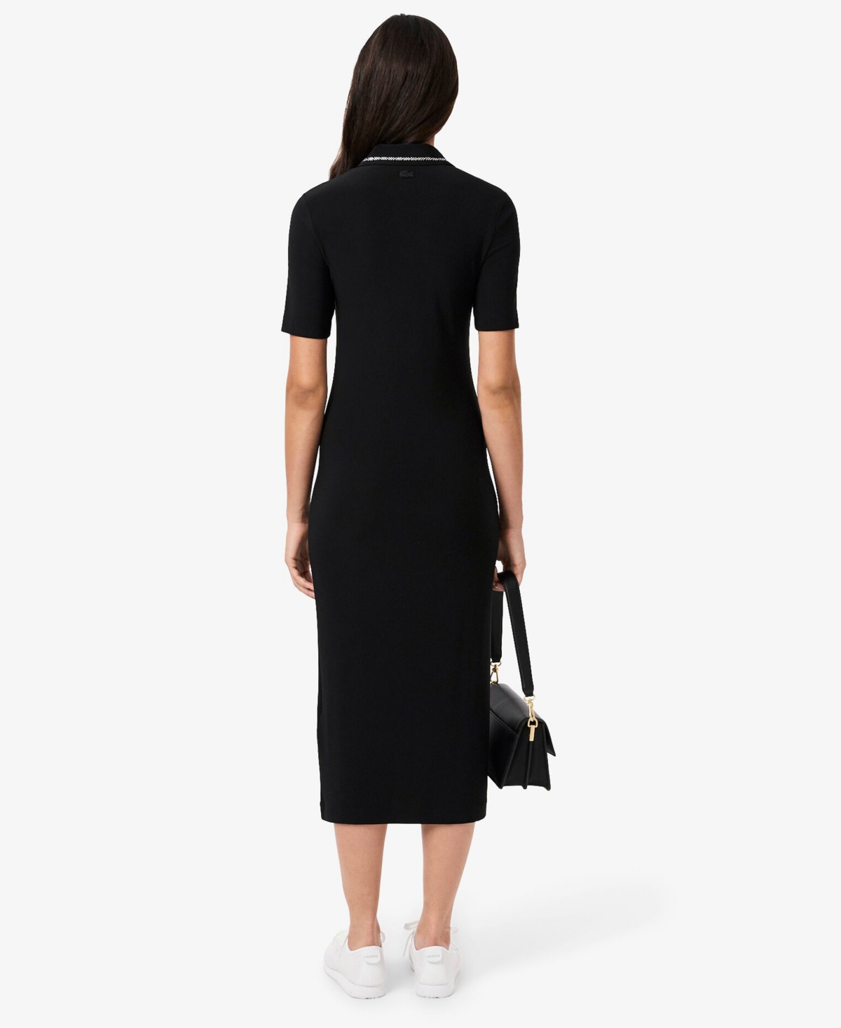 Lacoste Usa Women's Slim Fit Polo Dress In Black