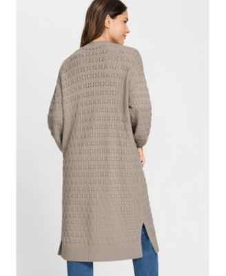 Stitch Interest Longline Cardigan