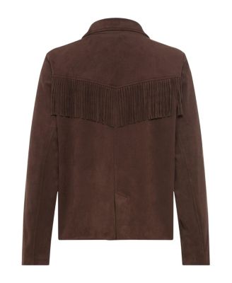 Faux Suede Fringe Jacket