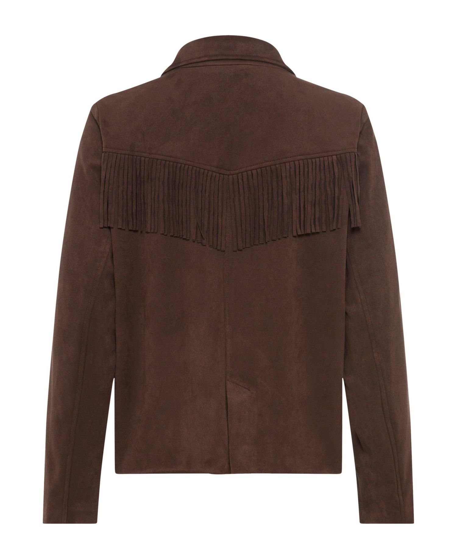 Faux Suede Fringe Jacket