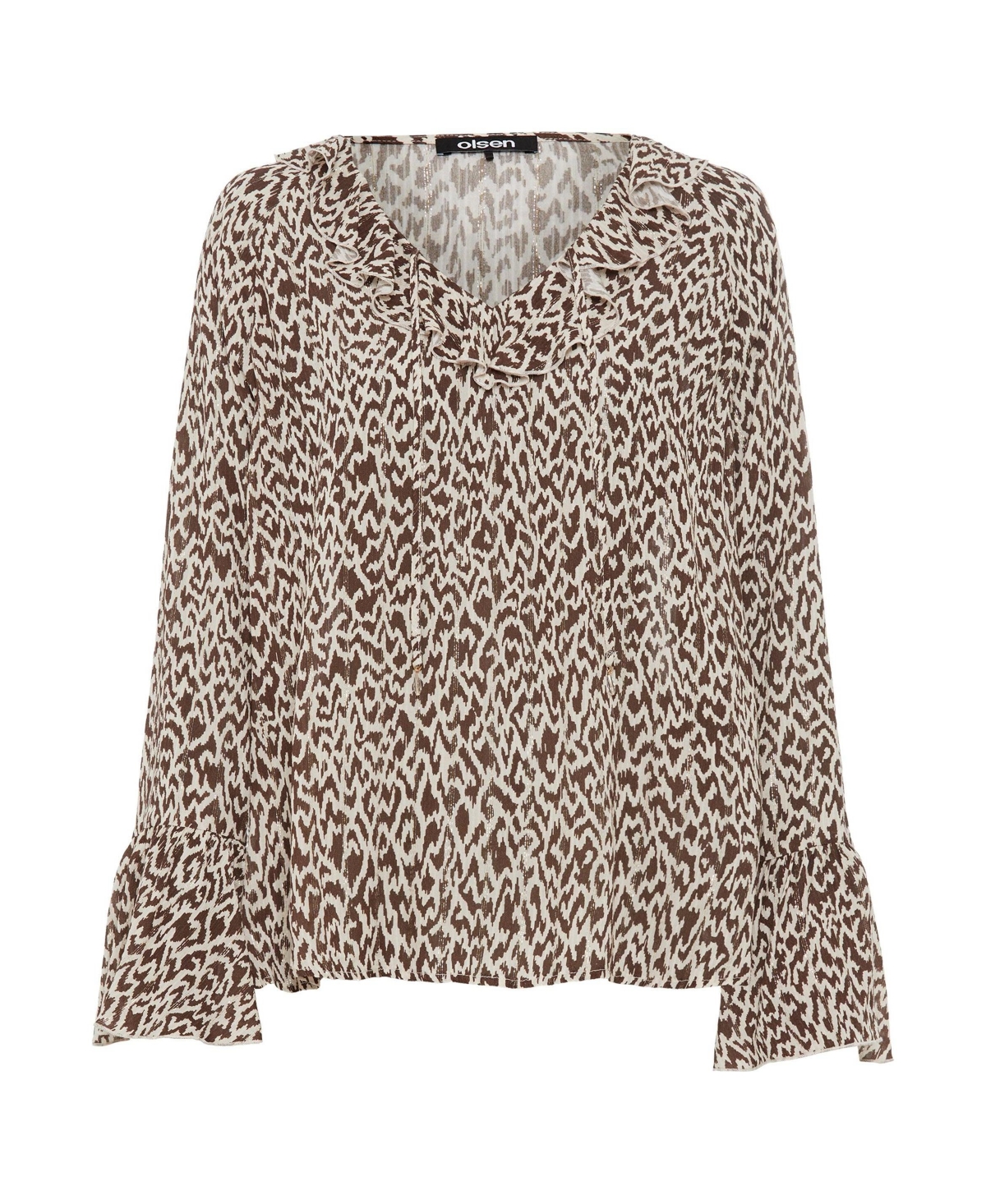 Olsen Modern Animal Bell Sleeve Blouse