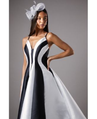 Women's Midi Contrast Panel Dress