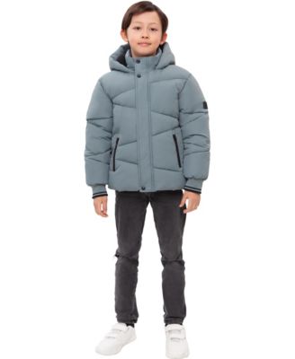 Boys Cozy Grid Puffer Jacket