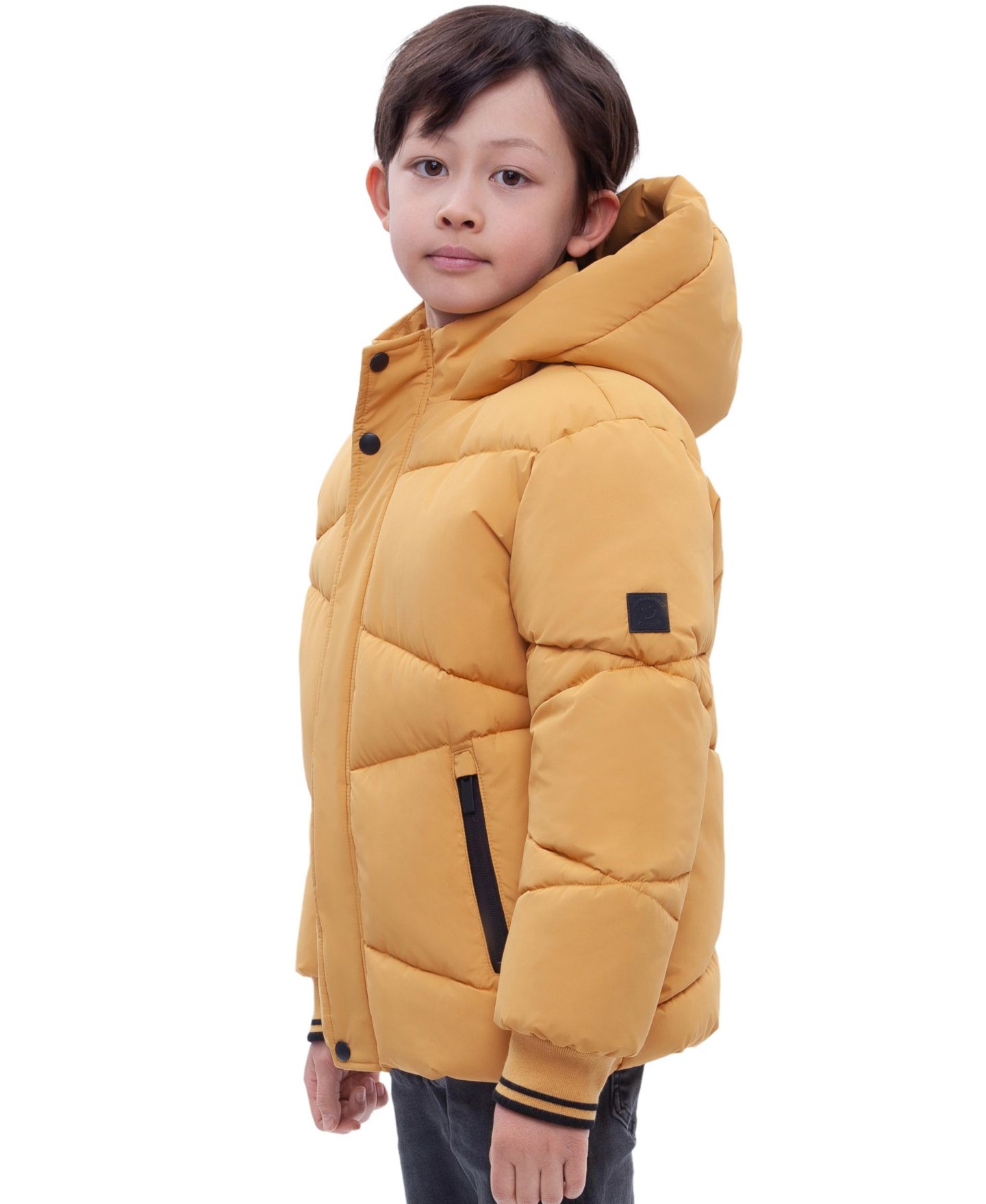 Куртка Rokka&Rolla Cozy Grid Puffer Jacket для мальчиков, цвет: Янтарный жёлтый — фото 4