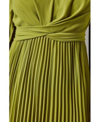 Women's Pleated Wrap Front Dress