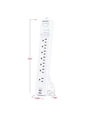 P704URC1 7-Outlet Surge Protector with 2x USB-A Port