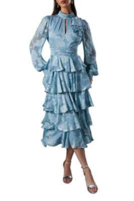 Women's Jacquard Tiered Maxi Dress