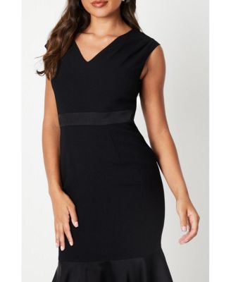 Women's Satin Back Crepe Dress With Peplum