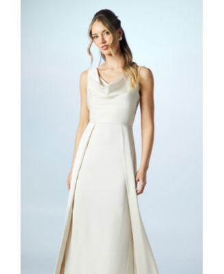 Sleeveless Cowl Neck Bridesmaid Dress