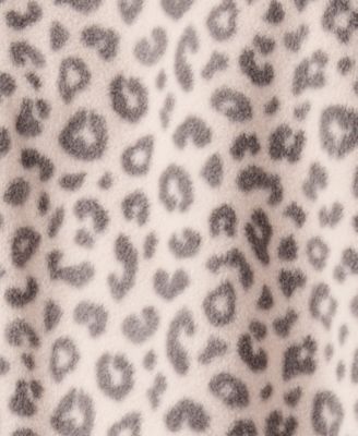 Baby Girls Leopard Print Long Sleeves Sleep and Play Pajamas