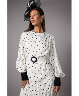 Long Sleeve Pleated Midi Dress