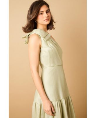 Bow Shoulder Detail Midi Dress