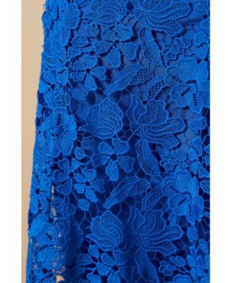 Women's Floral Lace V-Neck Midi Dress