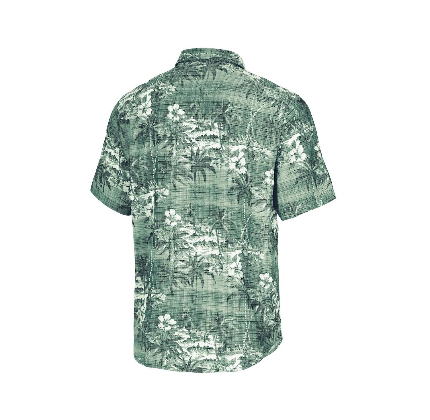 Men's Green Bay Packers Coconut Point Isla Palmetto Camp Button-Up Shirt