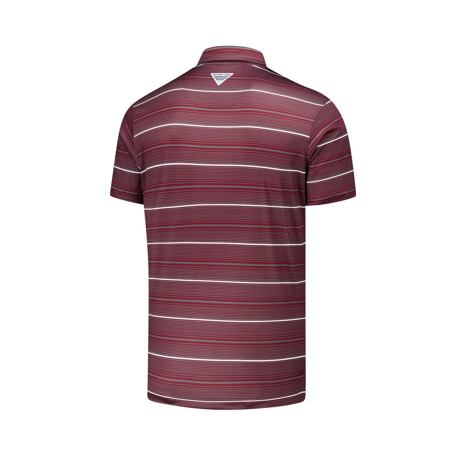 Men's Maroon Texas A&M Aggies PFG Super Terminal Tackle Omni-Shade Stripe Polo Shirt