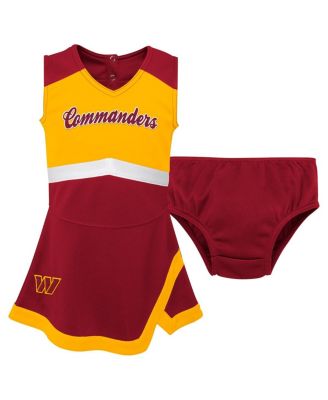 Outerstuff - Girls Preschool 2-Piece Burgundy Washington Commanders Cheer Captain Jumper Dress with Bloomers Set