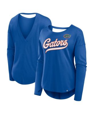 Fanatics - Women's Royal Florida Gators Training Camp Core Long Sleeve V-Neck Fashion T-shirt