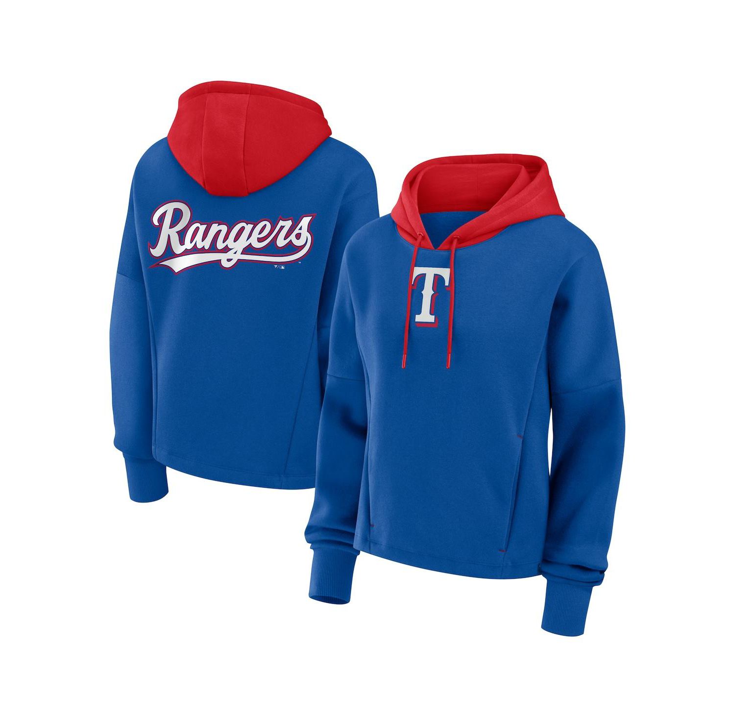 Women's Royal Texas Rangers Oversized Legacy Favorite Spectator Pullover Hoodie