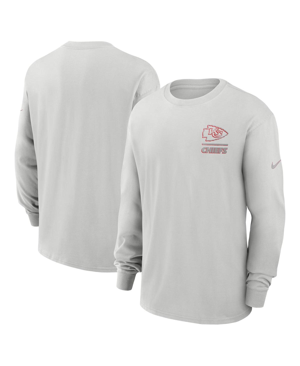 Nike Gray Kansas City Chiefs Essential Heavy Max90 Long Sleeve T-shirt In Gray