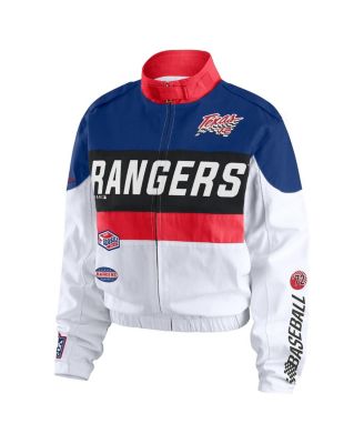 Women's Navy/White Texas Rangers Racing Full-Zip Jacket