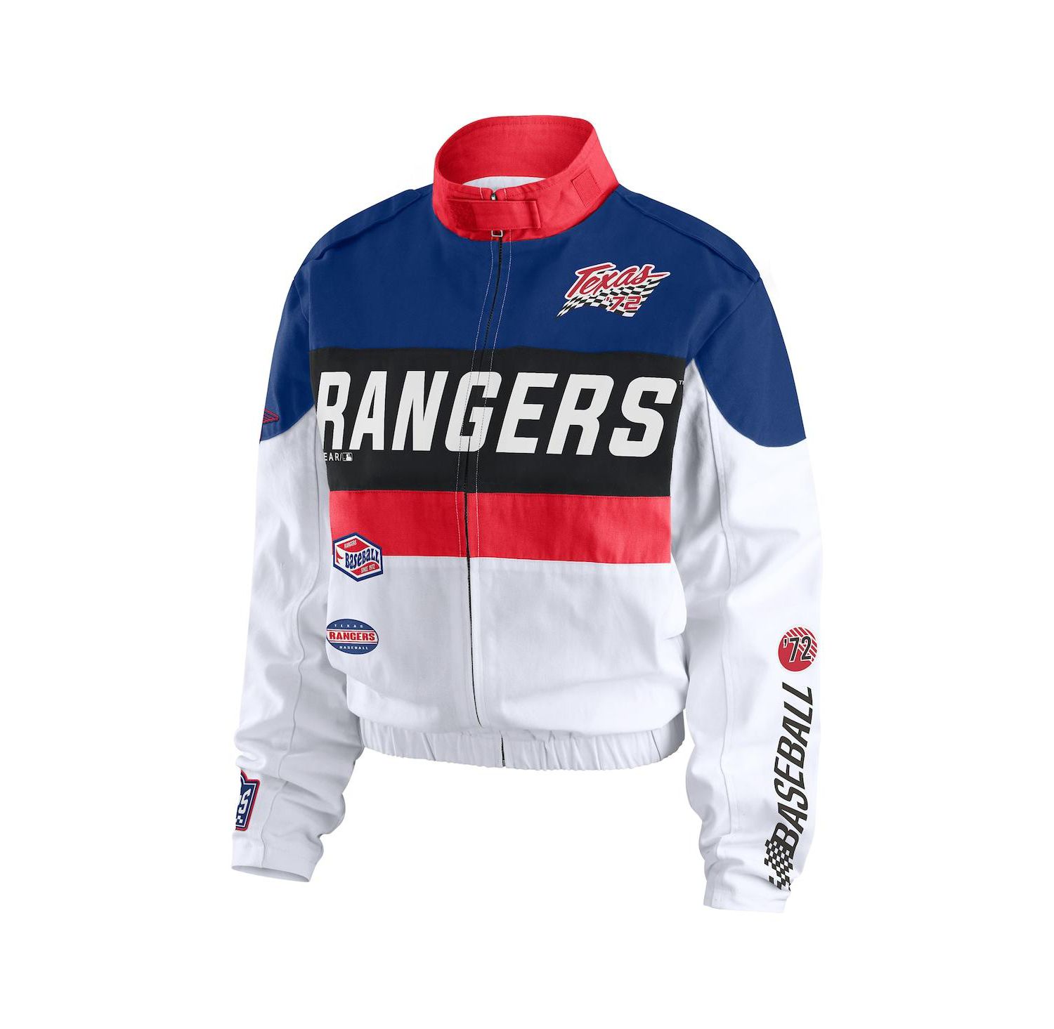 Women's Navy/White Texas Rangers Racing Full-Zip Jacket