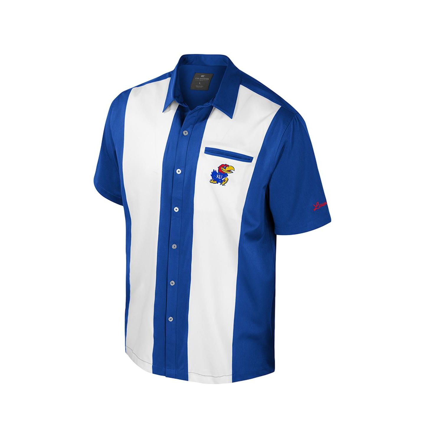 Мужская рубашка Colosseum Royal Kansas Jayhawks Strike Bowling Button-Up — фото 2