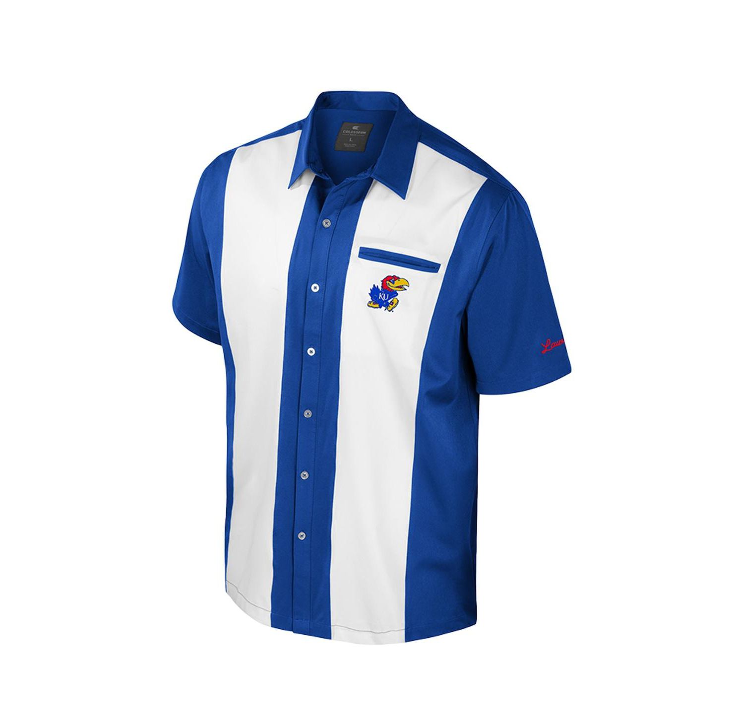 Men's Royal Kansas Jayhawks Strike Bowling Button-Up Shirt