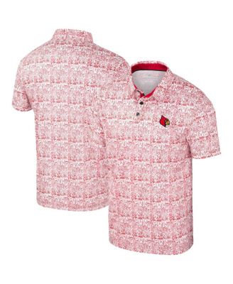 Colosseum - Men's Red Louisville Cardinals It's Time Allover Print polo shirt