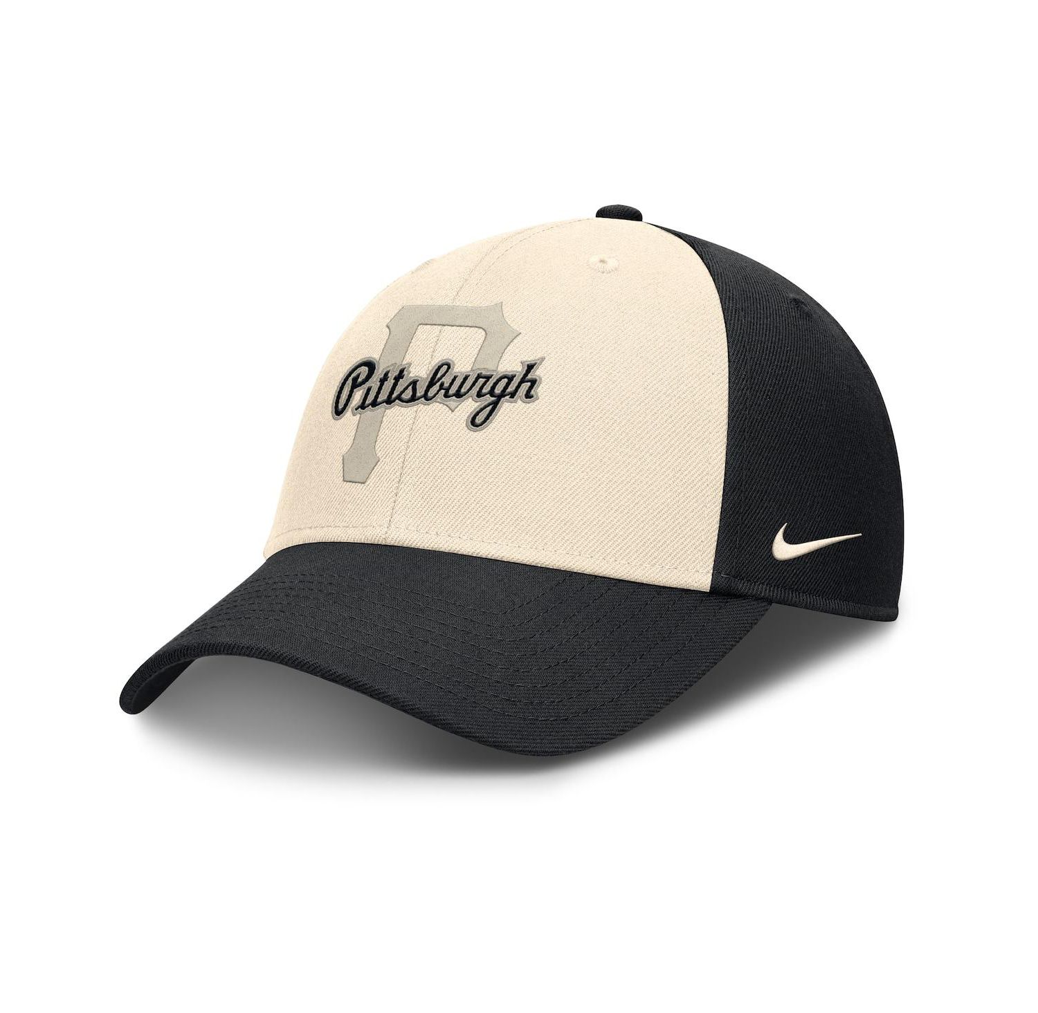 Men's Black/Natural Pittsburgh Pirates Statement Club Performance Adjustable Hat