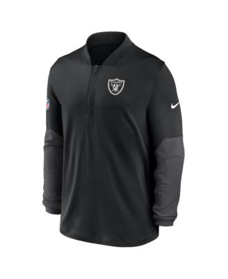 Men's Black Las Vegas Raiders Sideline Feel The Pressure Performance Half-Zip Pullover