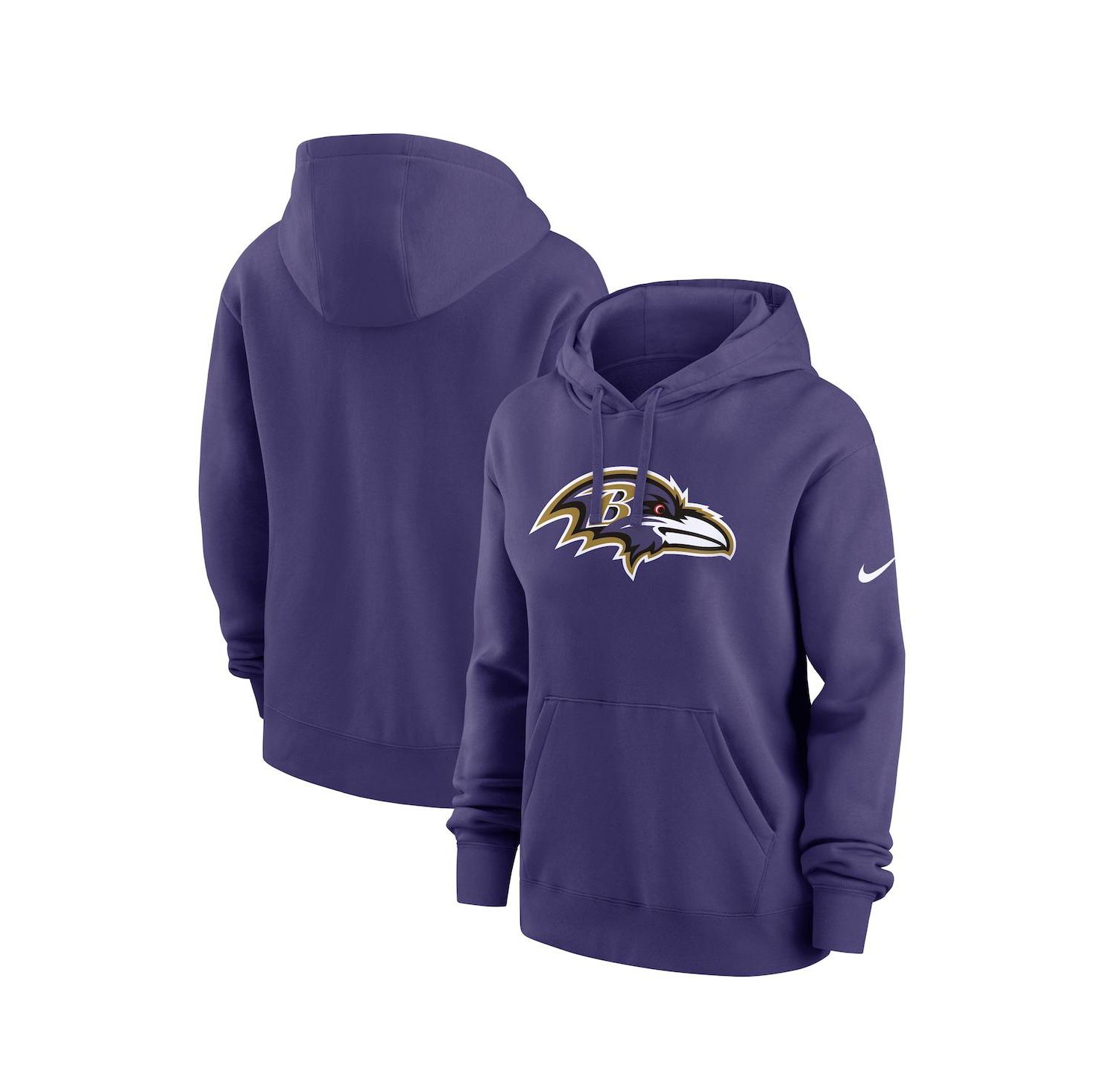 Women's Purple Baltimore Ravens Club Fleece Pullover Hoodie