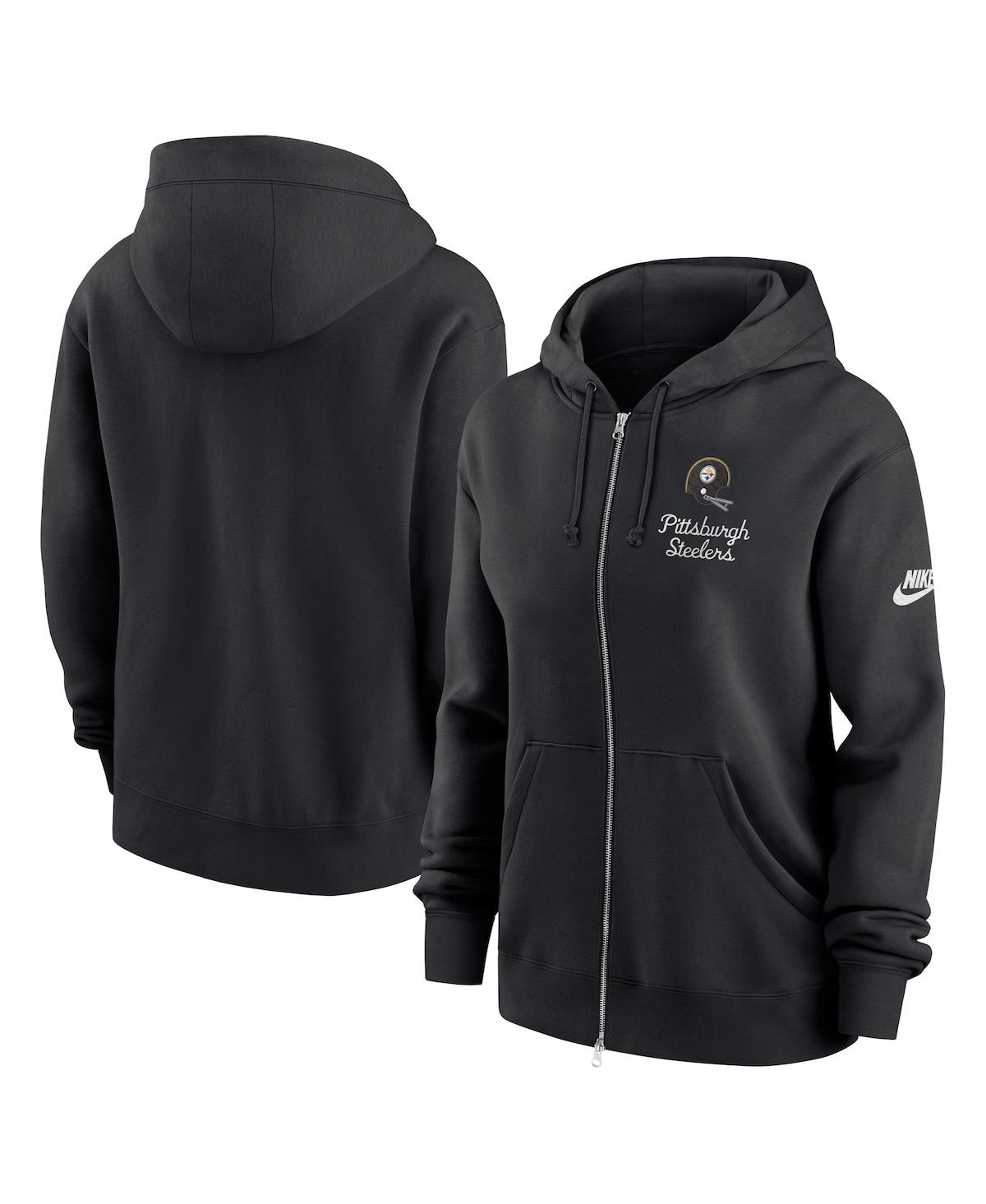 Nike Black Pittsburgh Steelers Phoenix Rewind Full-zip Hoodie In Black