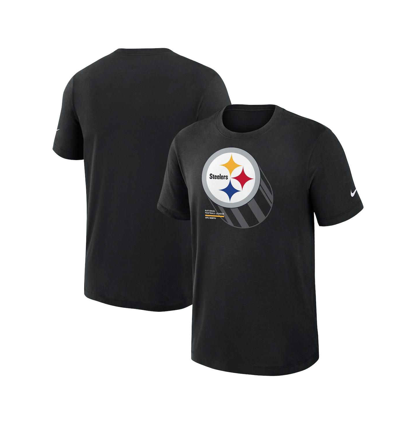 Мужская футболка Fanatics Nike Black Pittsburgh Steelers Left End Run Slub Performance — фото 1