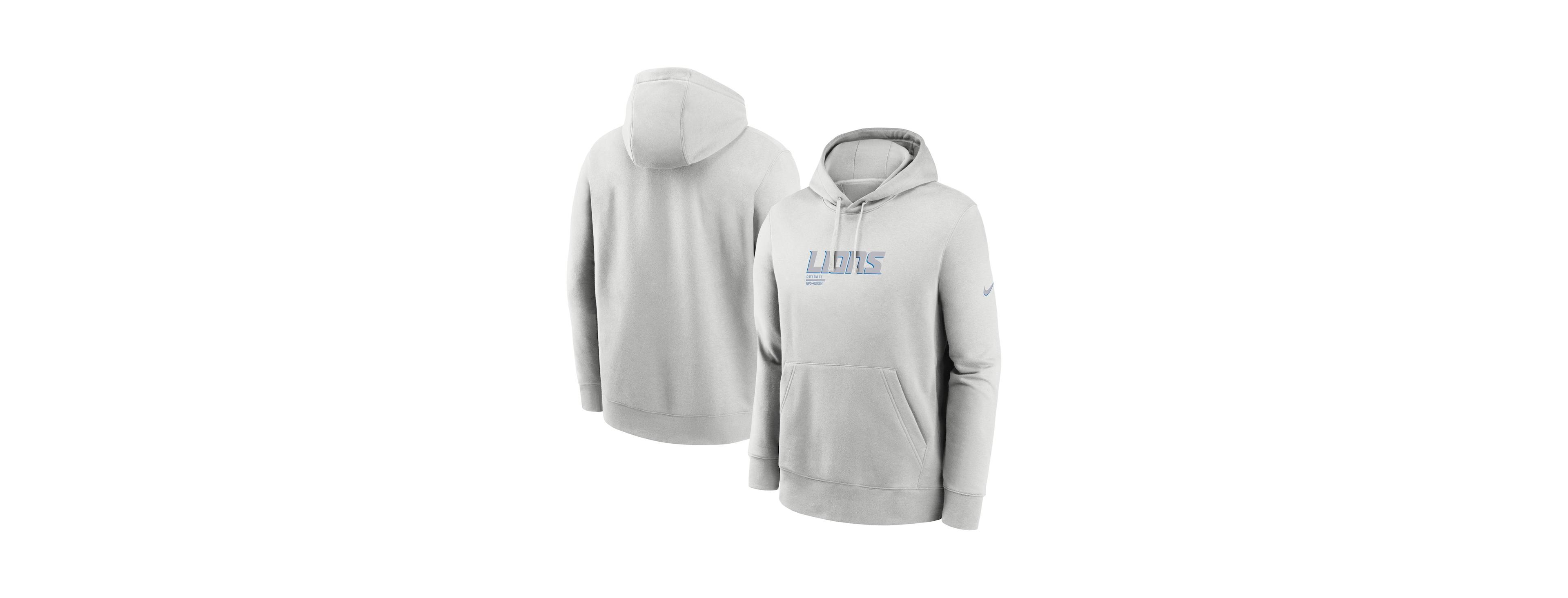 Nike Men's Gray Detroit Lions Edge Pack French Terry Club Pullover Hoodie