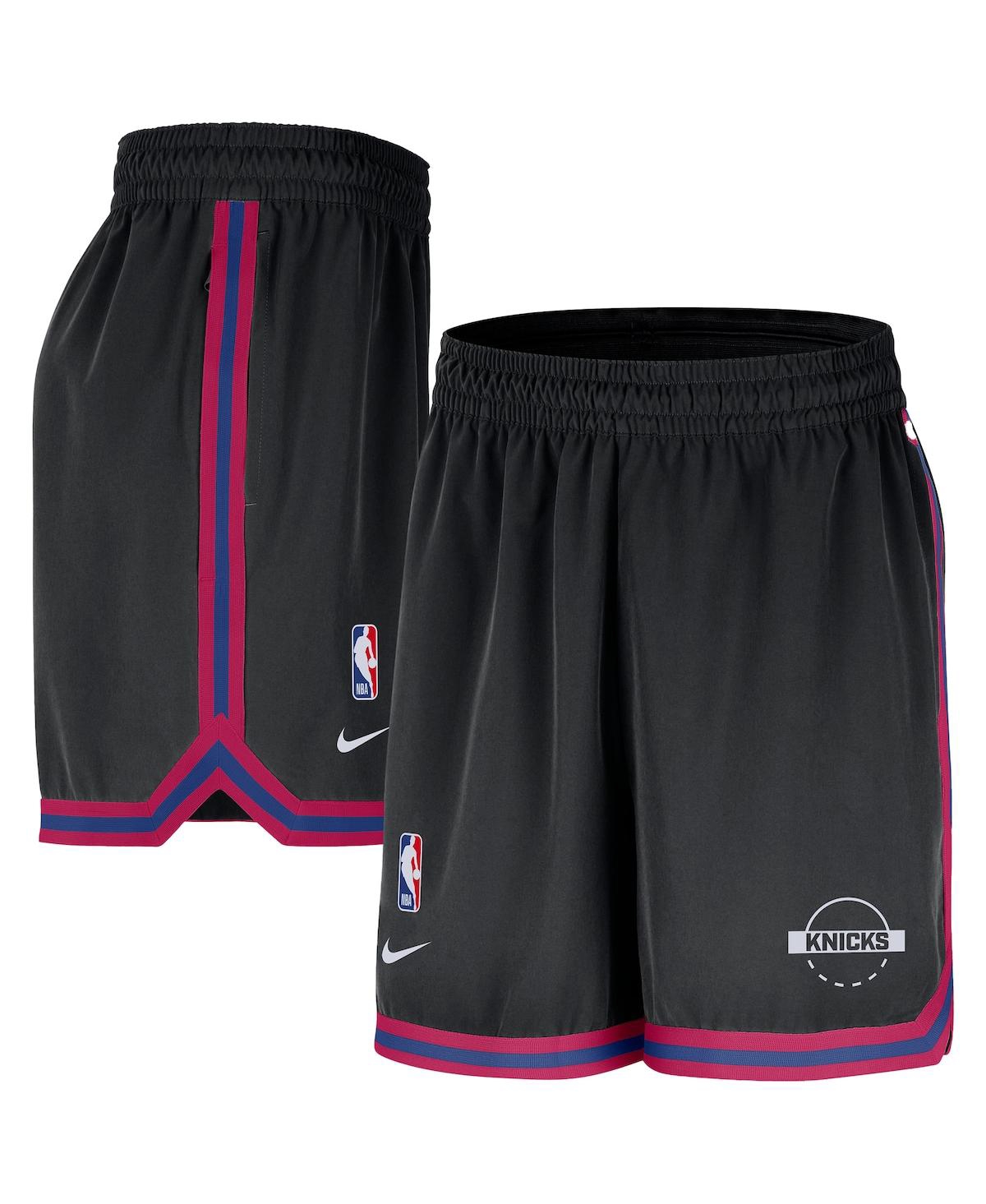 Nike Black New York Knicks Authentic Practice Dna Woven Performance Shorts In Black