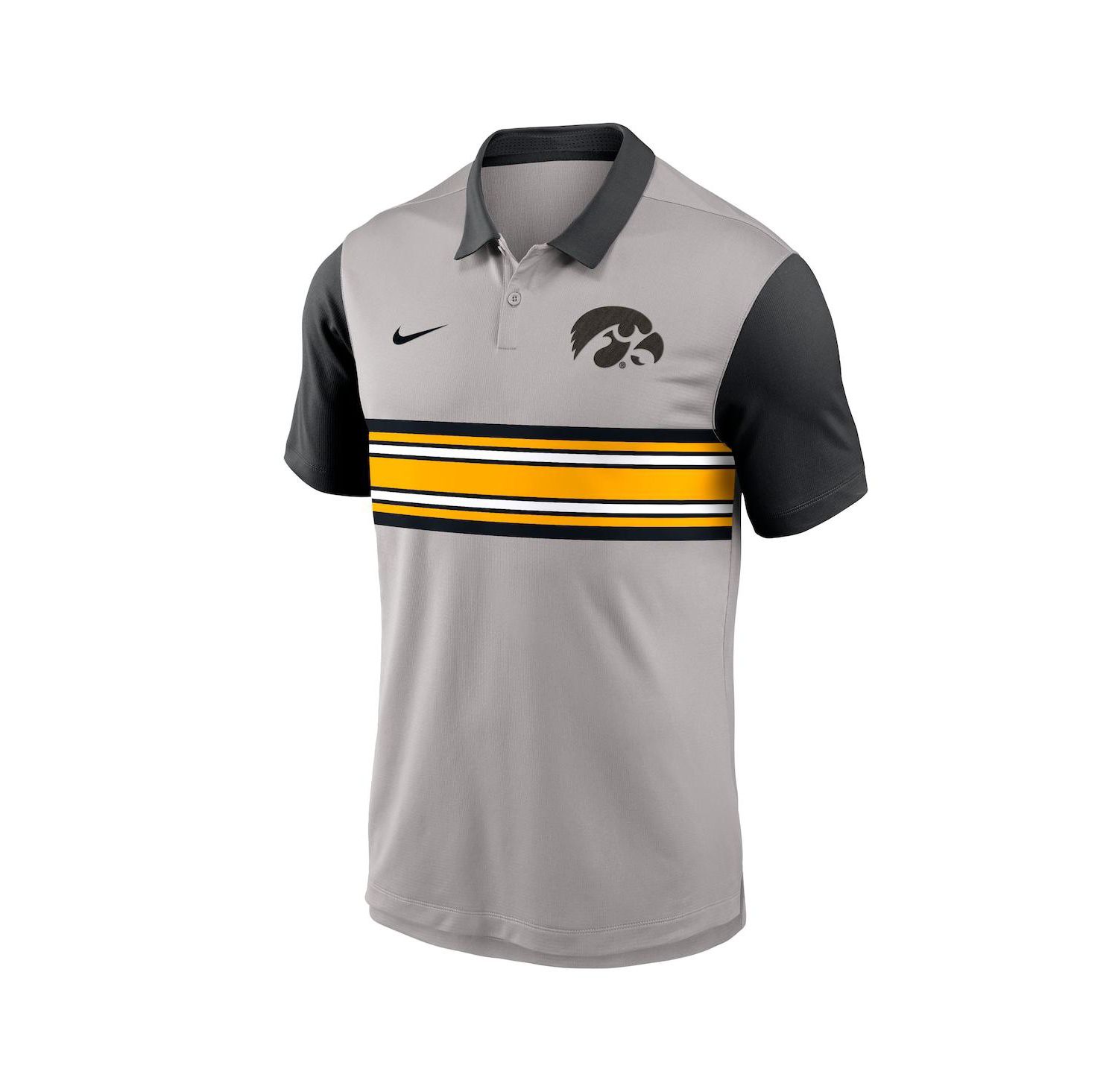 Men's Gray/Black Iowa Hawkeyes Vapor Performance Polo Shirt
