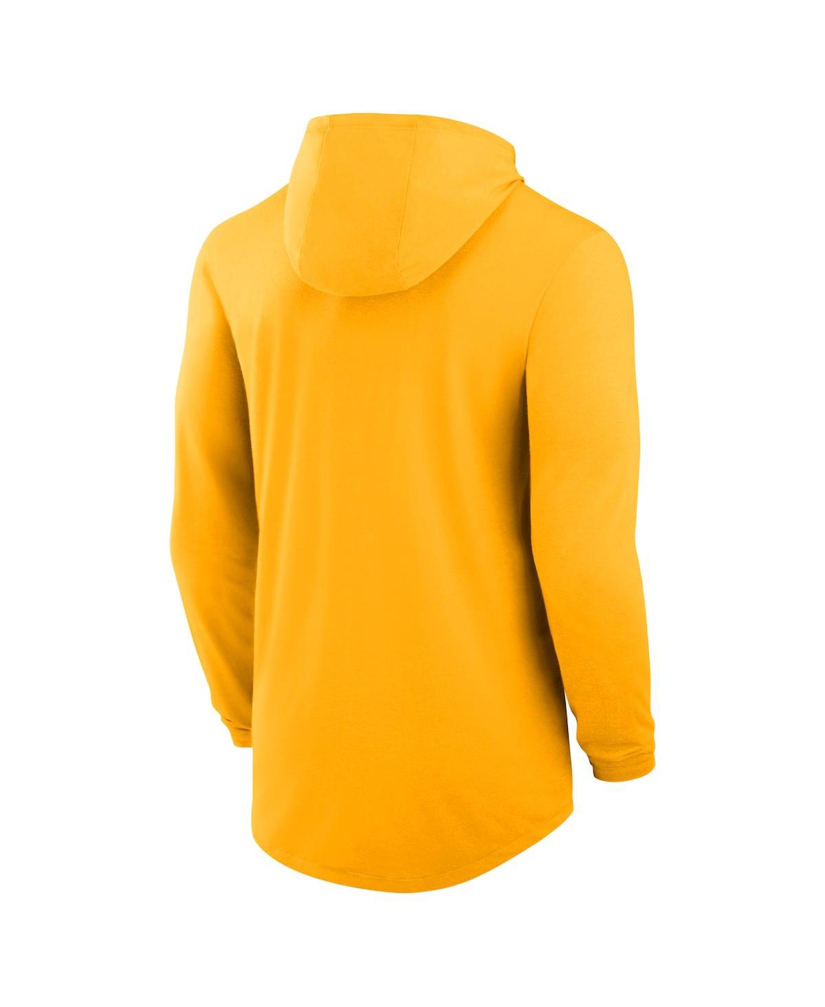 Nike Iowa Campus Arch  Men's Dri-fit College Long-sleeve Hooded T-shirt In Yellow