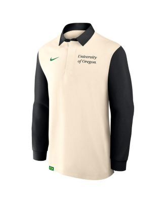Men's Tan/Black Oregon Ducks Rugby Long Sleeve Shirt