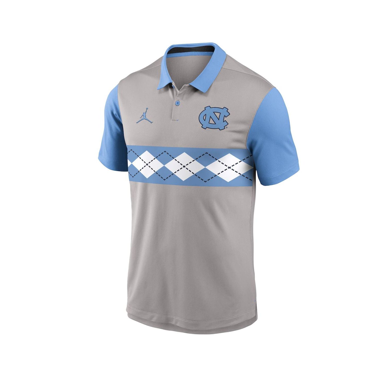 Men's Gray/Carolina Blue North Carolina Tar Heels Vapor Performance Polo Shirt